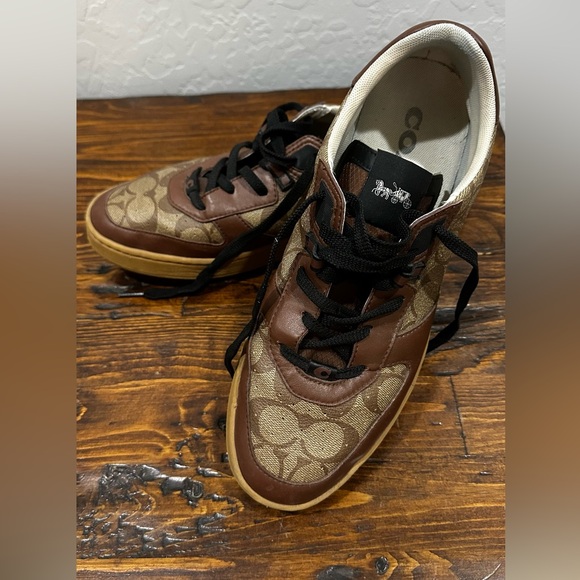 COACH Men's City-sole, size 10, Signature Jacquard & Leather Court Sneakers - Picture 1 of 4